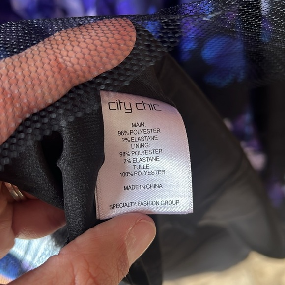 NEW Purple and Blue Hydrangea Fit & Flare Dress Size 16W - Picture 5 of 15